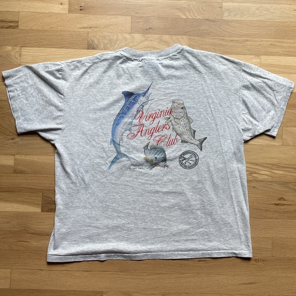 Size XL - Vintage 1985 VA Anglers Club tee